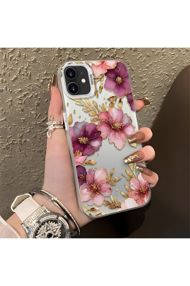 متوافق مع هاتف iPhone 11، تصميم زهور فاخر خفيف الوزن، غطاء هاتف واقٍ من الصدمات