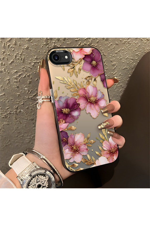 Compatible with iPhone 7/8/Se 2020 2022, Light Luxury Floral Pattern, Shock Protective Phone Case
