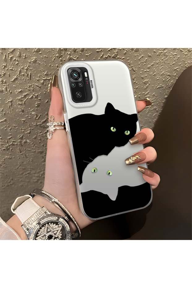 Poco M5S Compatible, Cute Cat Pattern Shock Protection Phone Case.