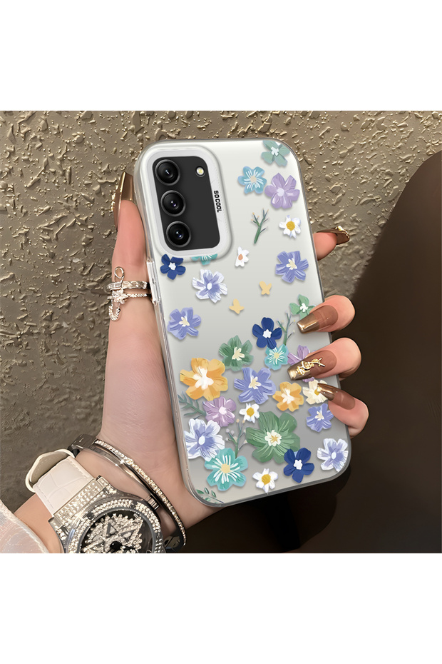 Samsung Galaxy S21 Fe 5g Compatible, Beautiful Flower Pattern, Shock Protective Phone Case