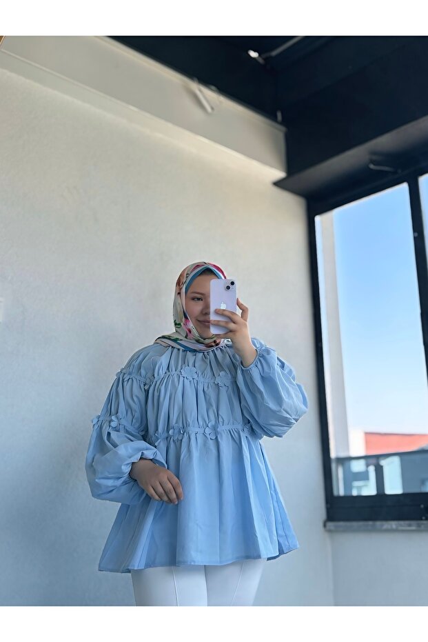 MİNİ ÇİÇEK DETAY GÖMLEK - 2