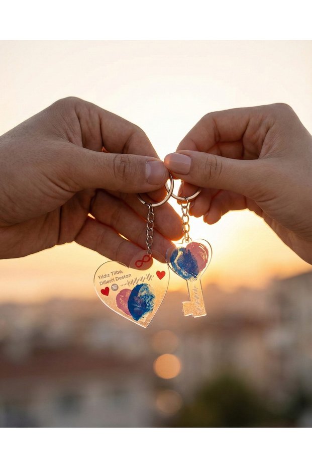 Special Heart Fingerprint Keychain for Valentine's Day