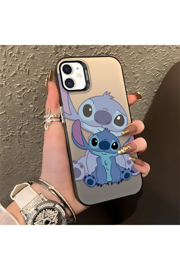 iPhone 11 Compatible, Stitch Couples Design Shock Protection Phone Case.