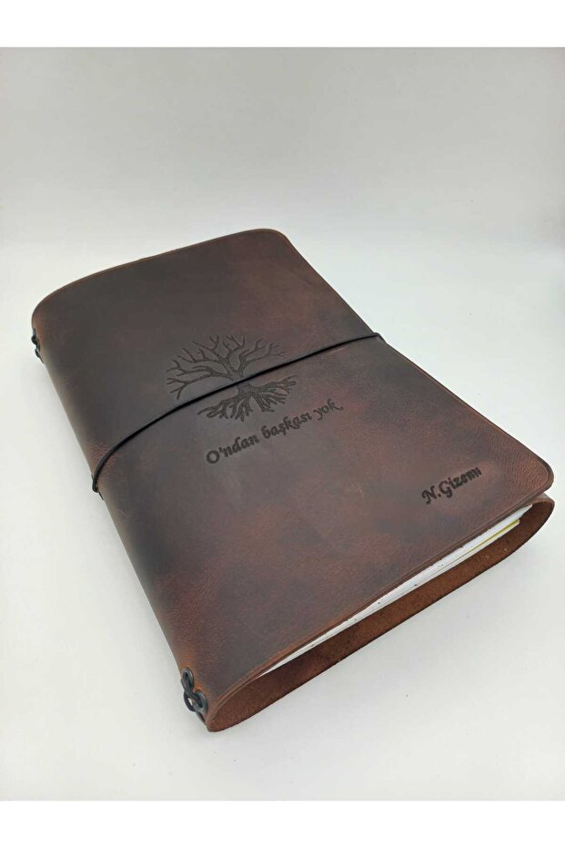 Genuine Leather A5 Size Specially Designed Notebook Cover / Laser Printing of Any Custom Design Is Available