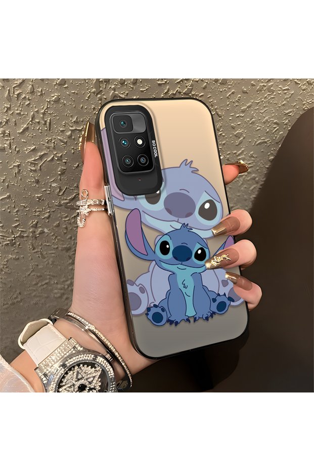 Redmi 10 2022 Compatible, Stitch Couples Design Shock Protection Phone Case.