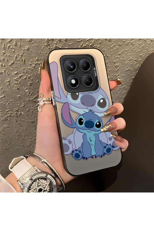 Redmi Note 14 Pro 4g Compatible, Stitch Couples Design Shock-Proof Phone Case.