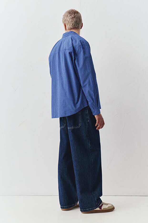 Kareli uzun kollu gömlek - 4