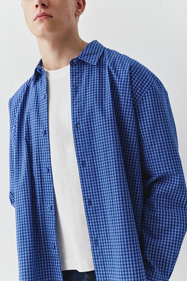 Kareli uzun kollu gömlek - 5