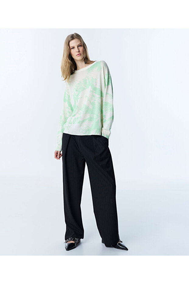 SLOGAN VE GÖRSEL BASKILI TRİKO - 2