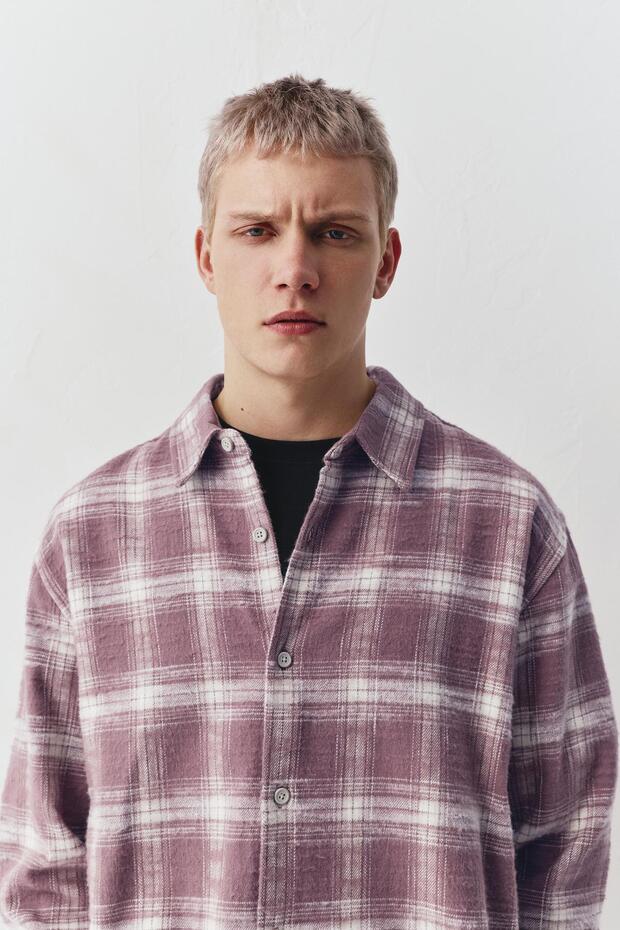 Kareli uzun kollu gömlek - 5