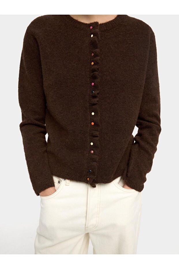 Fırfırlı Örme Hırka - 1