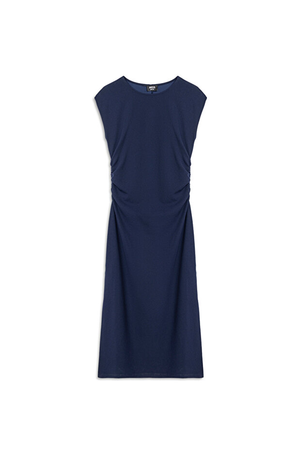 Büzgülü penye elbise - 1