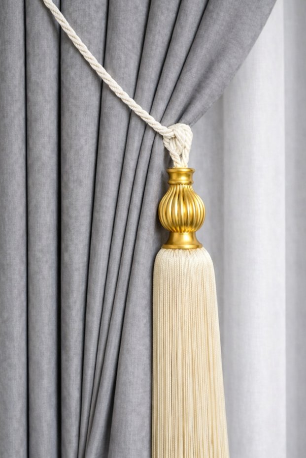 Gold Kukali Ceiling Bracket Curtain Collection Accessory Cream