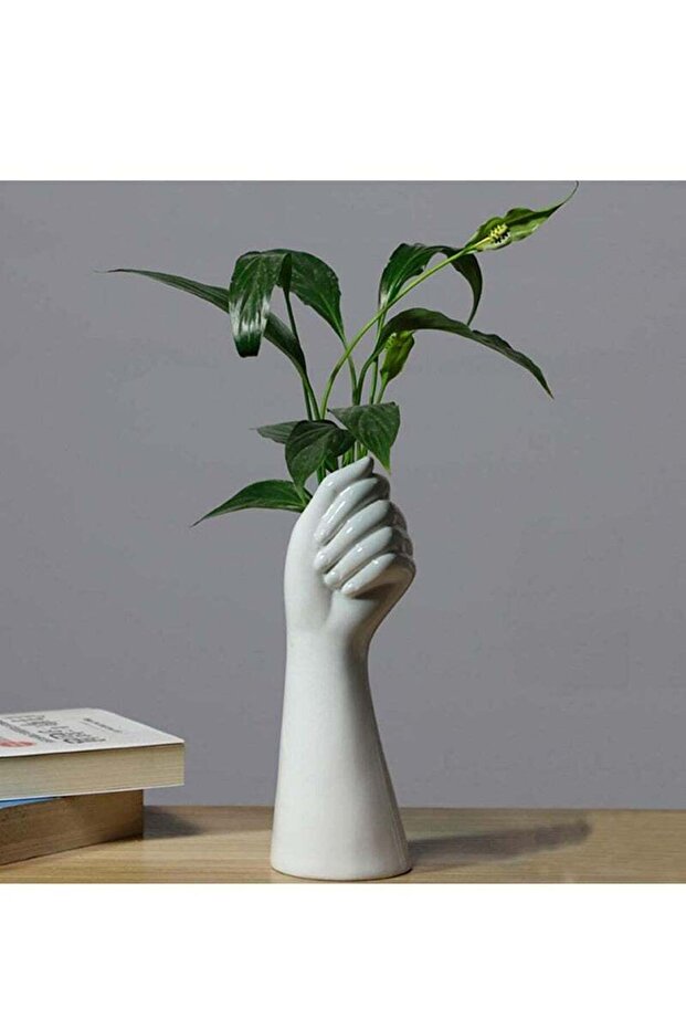 White Ceramic Bud Flower Vase for Hydroponic & Floral Arrangement Table Decor