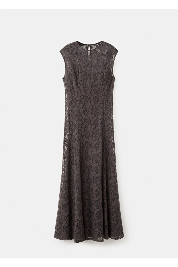 Tüllü karma elbise - 3