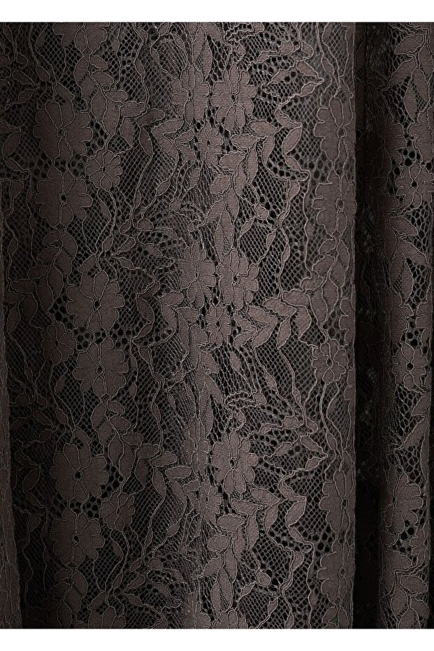 Tüllü karma elbise - 5