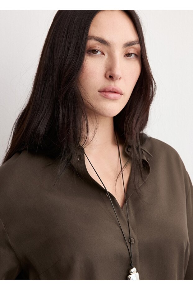 Lyocell düz kesim gömlek - 8