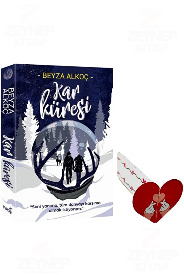 Kar Küresi(Karton Kapak)Özel Tasarım Kalp Ayraç Hediyeli