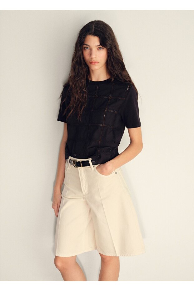 İşleme detaylı tişört - 6