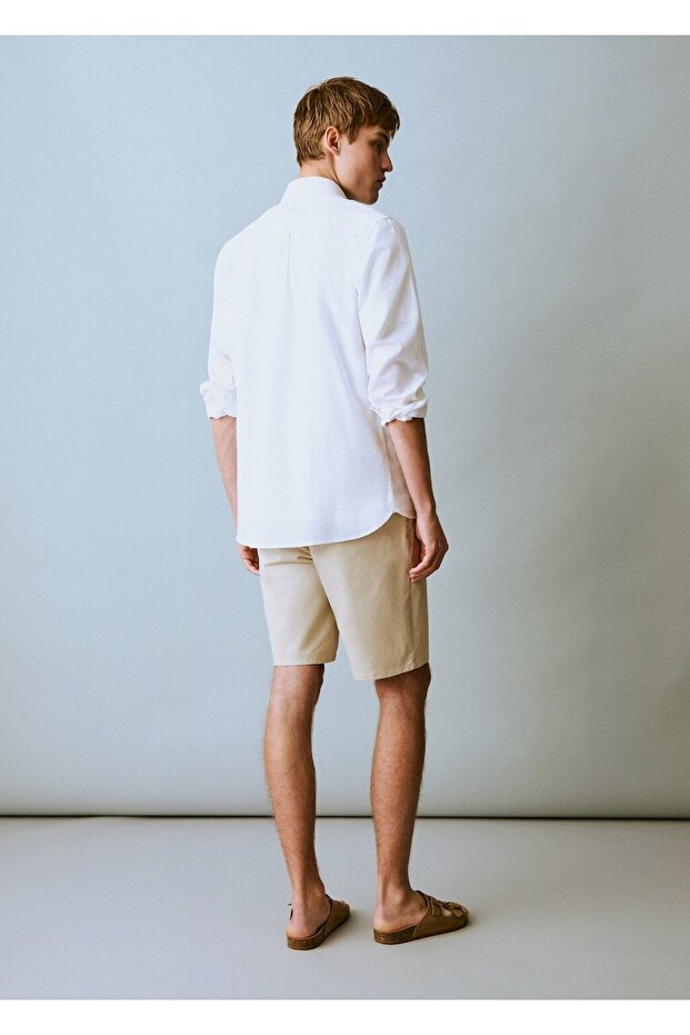 Pamuklu bermuda şort - 4