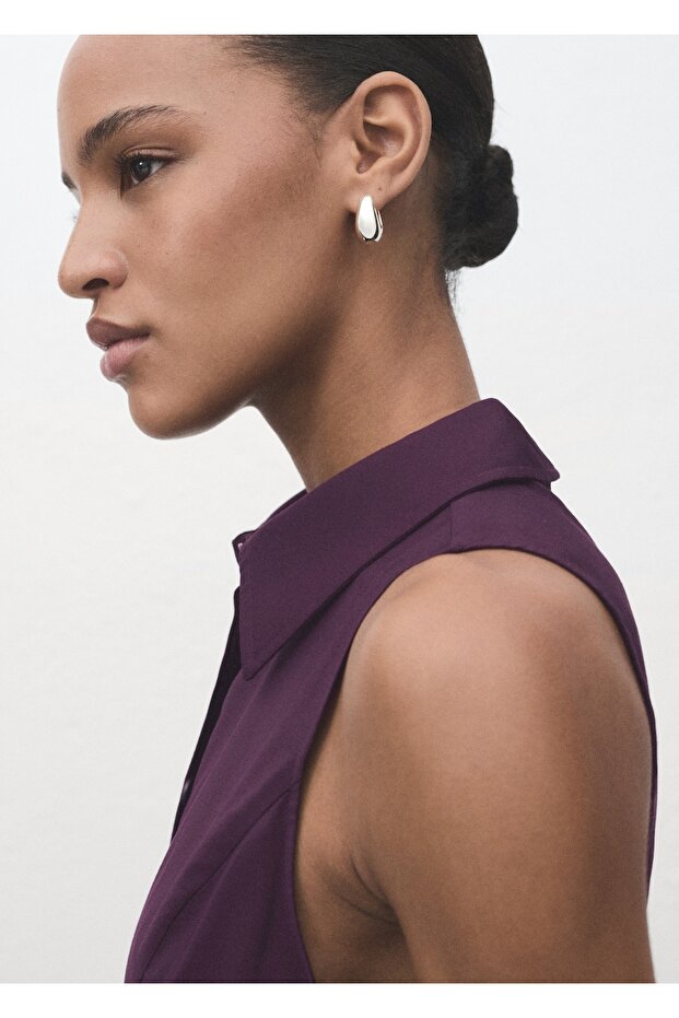 Kemerli gömlek elbise - 6