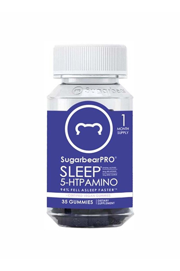 Sugarbear PRO 35-Piece Gummies Sleep 5-HTP Amino Vegan Vitamin Gummies - 1 Month Supply