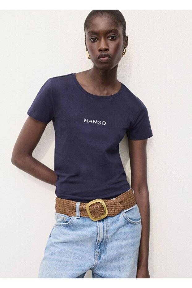 Pamuklu logolu tişört - 1