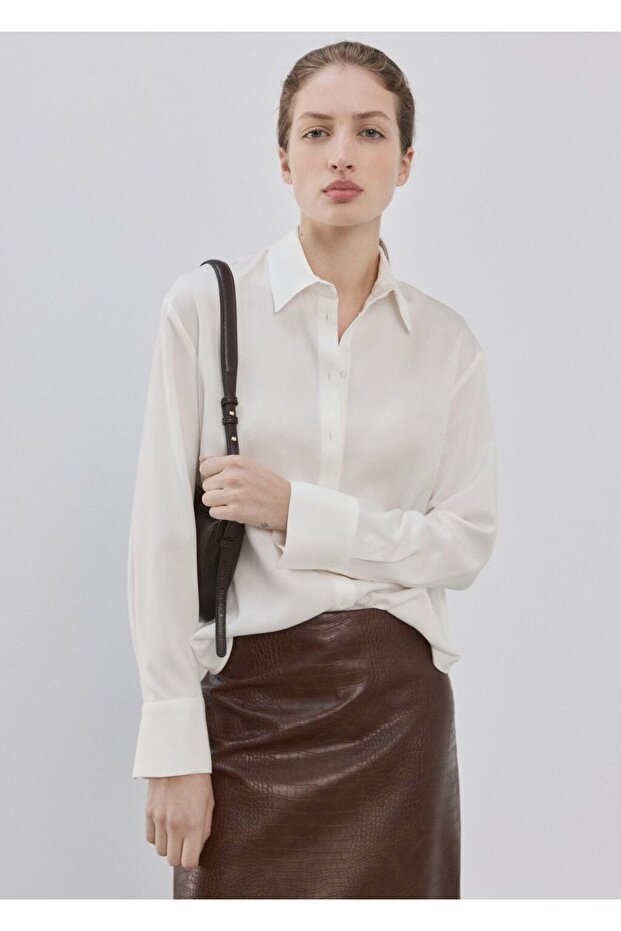 Lyocell düz kesim gömlek - 1