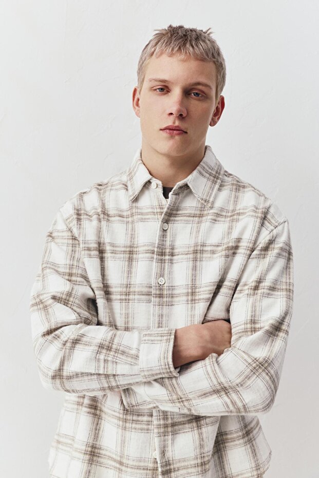 Kareli uzun kollu gömlek - 5