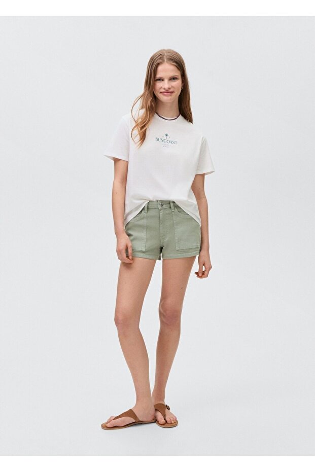 Cepli pamuklu şort - 2