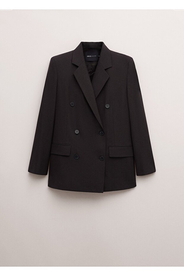 Çift düğmeli yün blazer ceket - 3