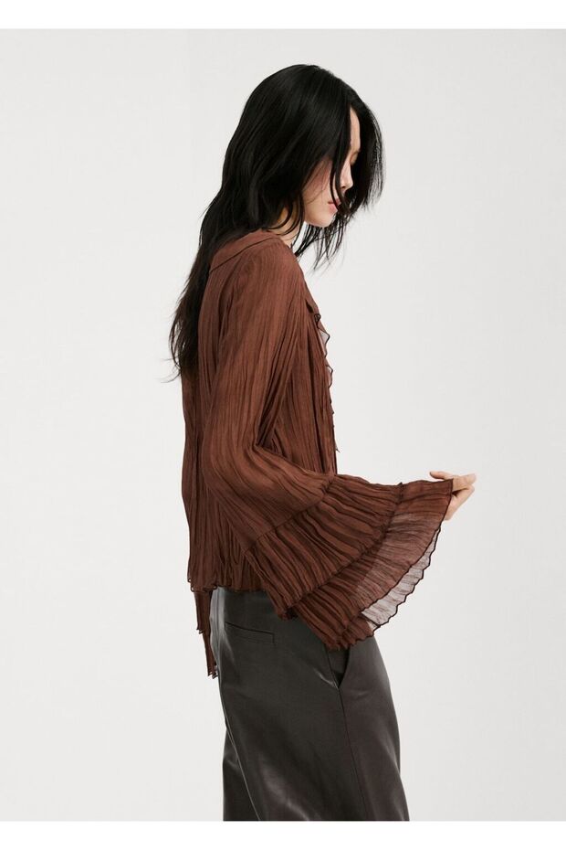 Volanlı şifon bluz - 4