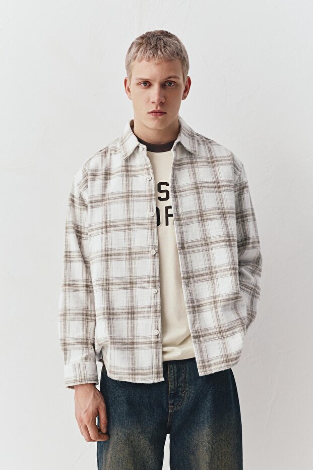 Kareli uzun kollu gömlek - 2