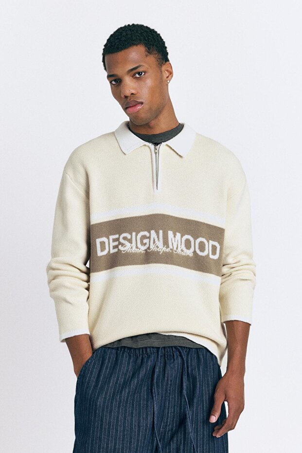 Fermuar detaylı örme polo - 2