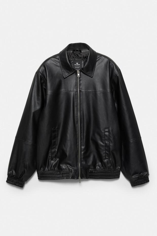 Hacimli suni deri ceket - 7