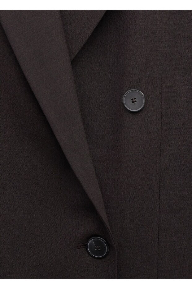 Çift düğmeli yün blazer ceket - 5
