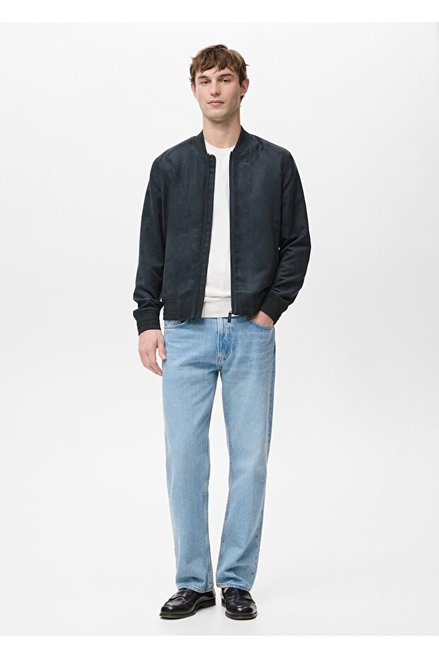 Süet görünümlü bomber ceket - 2