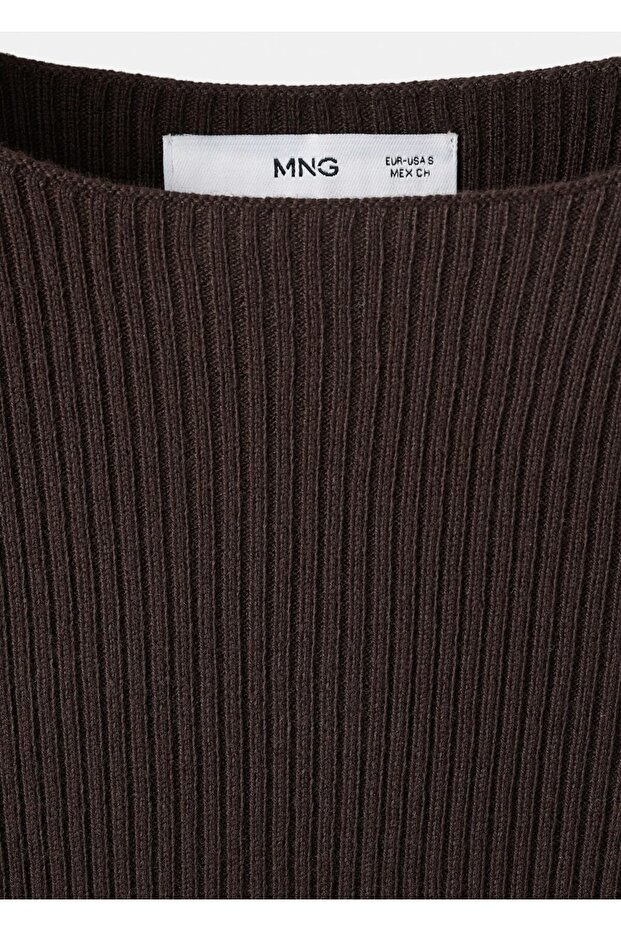 Kayık yaka örgü kazak - 7