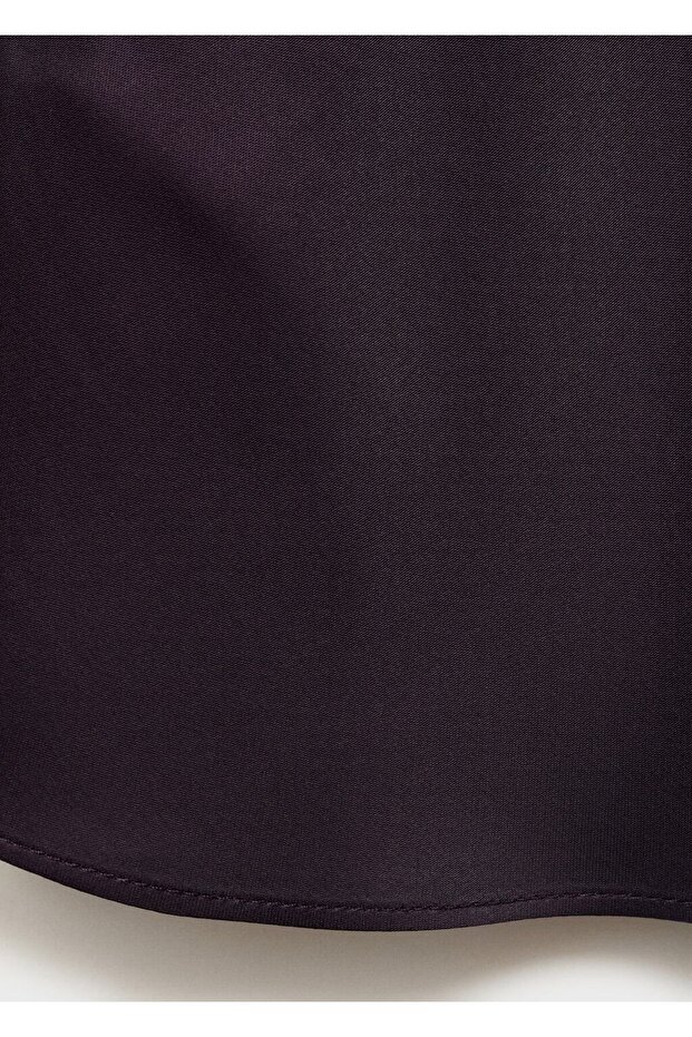 Drape yakalı saten bluz - 5