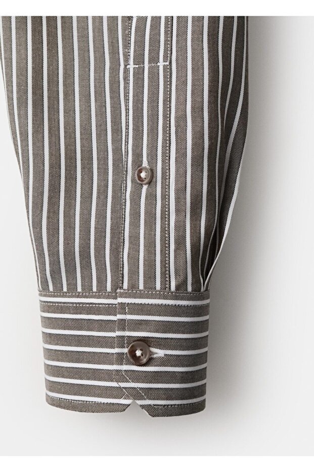 %100 lyocell çizgili regular fit gömlek - 5