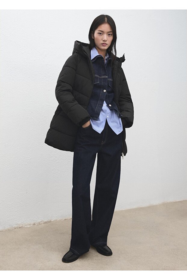 Kapüşonlu kapitone anorak - 2