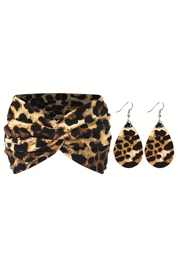 Colorful Bandana and Earrings Two-Piece Set