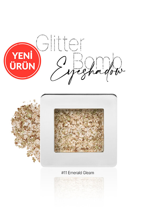 Jewel-Like Intensely Pigmented Single Eyeshadow Glitter Bomb Eyeshadow 11 Emerald Gleam
