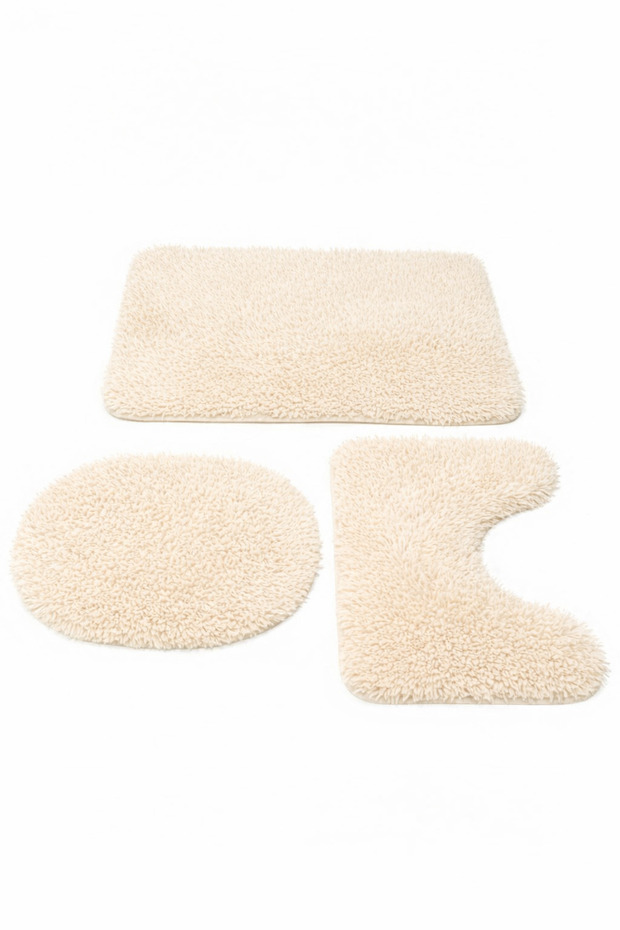 Plush Non-Slip Washable Bath Mat Toilet Set 3-Piece 50X80/50X60/40X45 (Toilet Seat Cover)