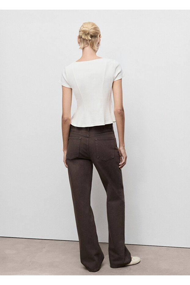 Pamuklu evaze tişört - 4