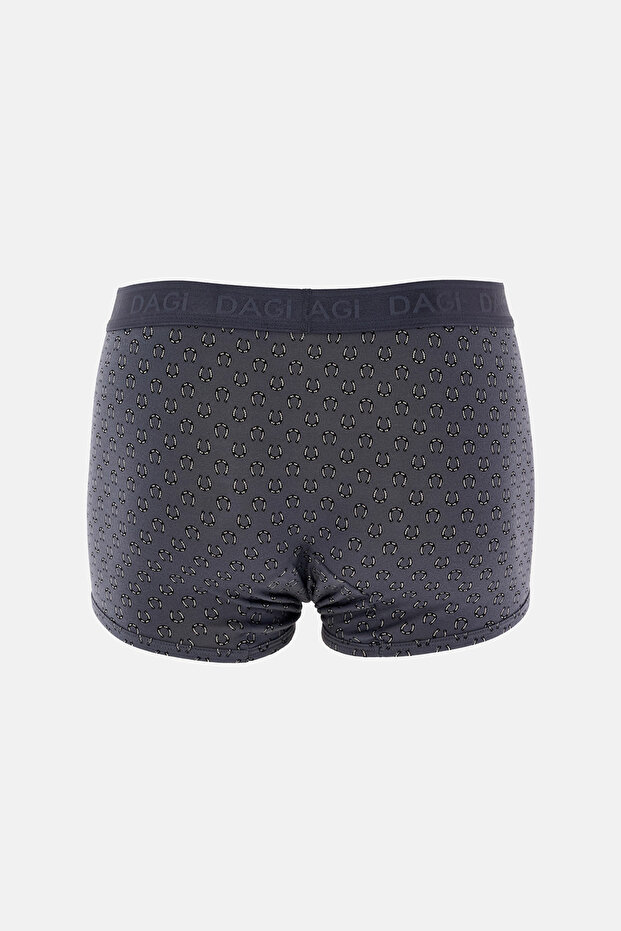 بوكسر من ميكرو مودال منقوش باللونين الرمادي والأسود مكون من قطعتين - 4