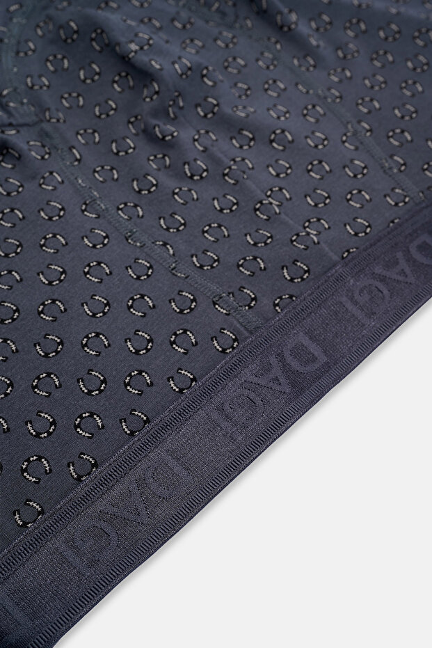 بوكسر من ميكرو مودال منقوش باللونين الرمادي والأسود مكون من قطعتين - 5