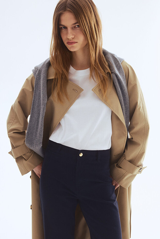 İspanyol Paça Kanvas Pantolon - 2