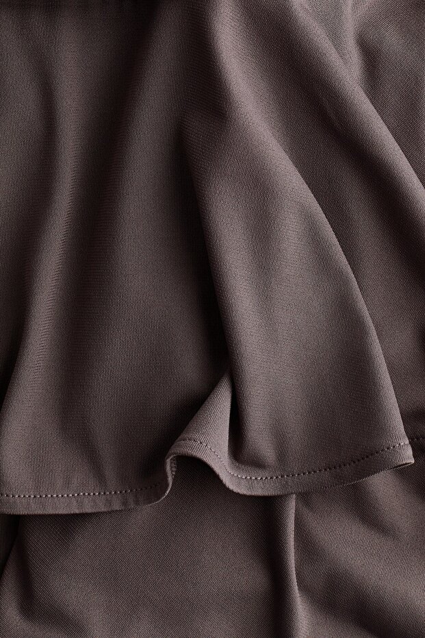 Drapeli Mini Elbise - 6