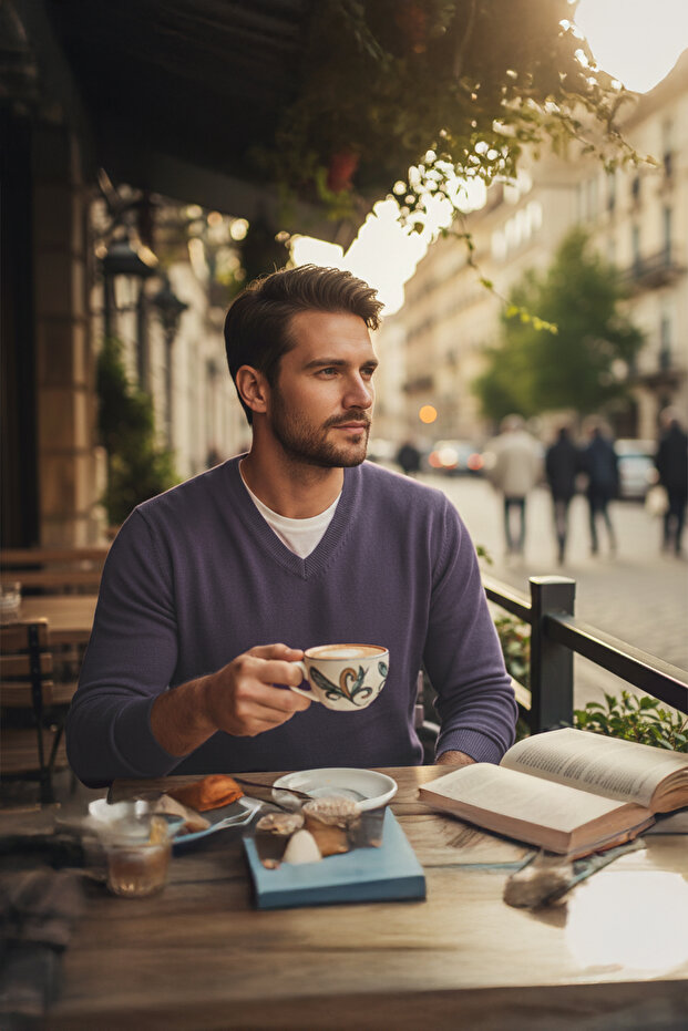 Erkek V Yaka Triko Kazak - 3